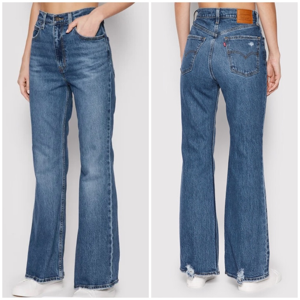 Levi's 70s High Flare Ultra High Rise in Sonoma Step Distressed Size 25‎